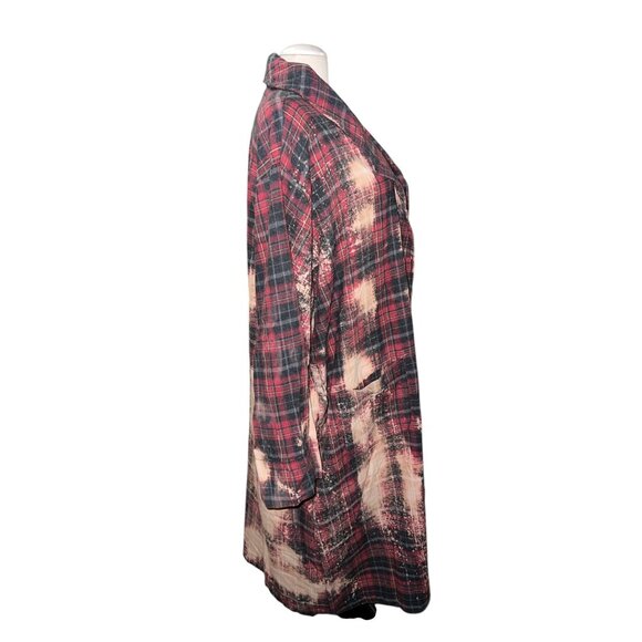 Vintage-Inspired Mens Plaid Duster Robe Bleached Effect One Size Fits Most Fruit - Picture 11 of 12